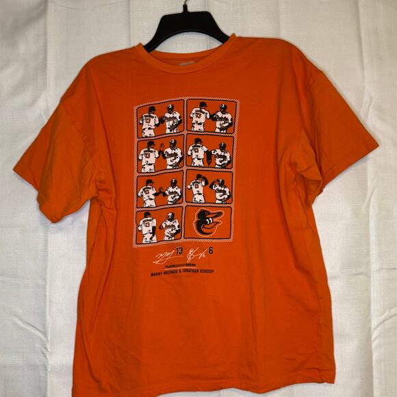 Orioles Manny Machado Jonathan Schoop Tee XL Player Design Series - Picture 1 of 6